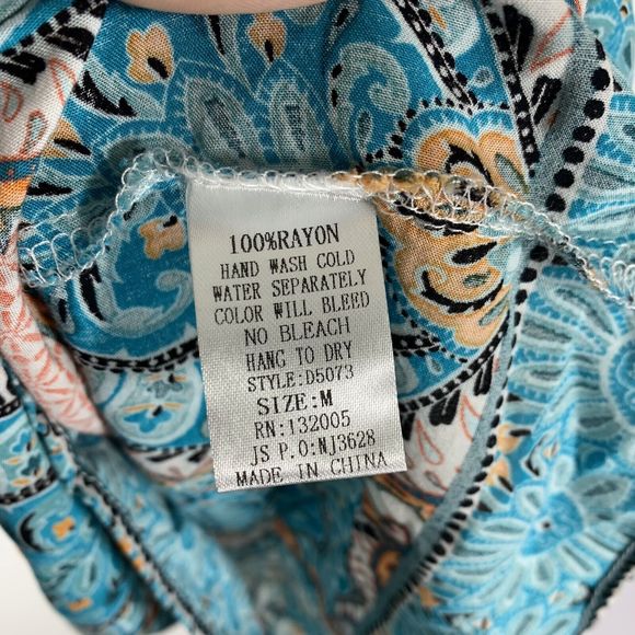 Entro Boho Tunic Dress Damask Bright Colorful size medium - Picture 5 of 9